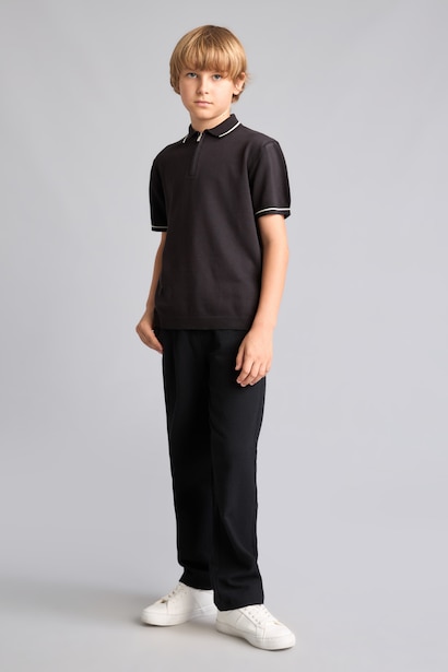 Boy Classic Straight Leg Fabric Trousers