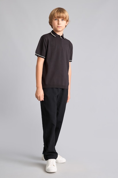 Boy Classic Straight Leg Fabric Trousers