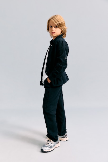 Boy Classic Straight Leg Fabric Trousers