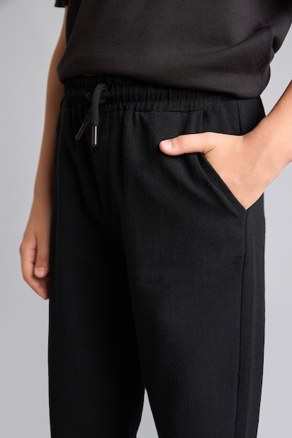 Boy Classic Straight Leg Fabric Trousers