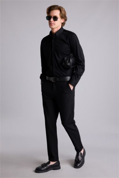 Regular Fıt Polo Yaka Uzun Kollu Gömlek