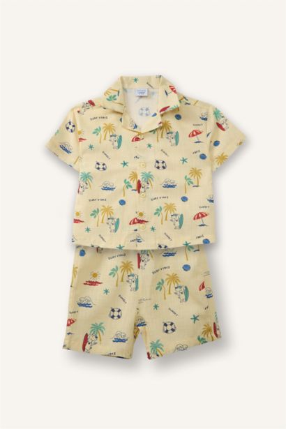 2 piece Regular Fit Apache Neck Tropical Patterned Set