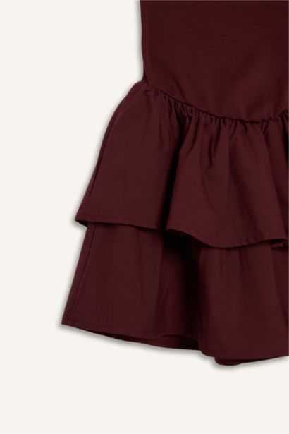 Balloon Fit Boat Collar Mini Dress