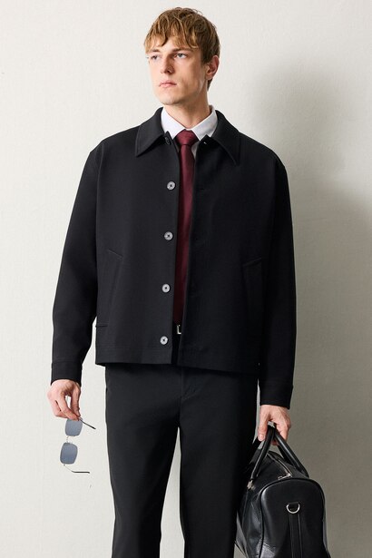 Regular Fit Polo Collar Blazer