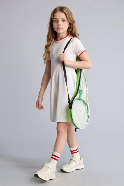 Girl Half Sleeve Cotton Dress