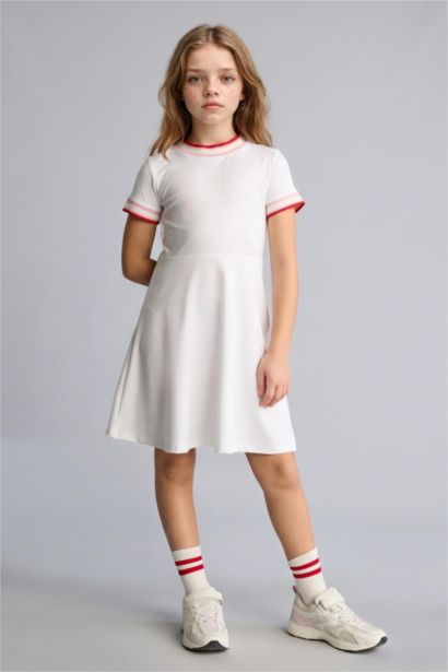 Girl Half Sleeve Cotton Dress