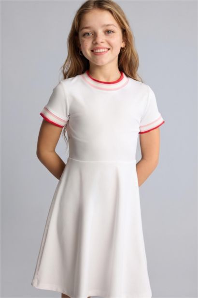 Girl Half Sleeve Cotton Dress