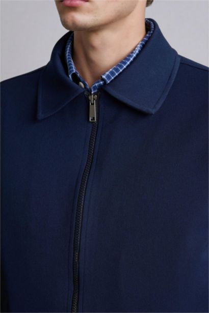 Regular Fıt Polo Yaka Astarlı Fermuarlı Mont