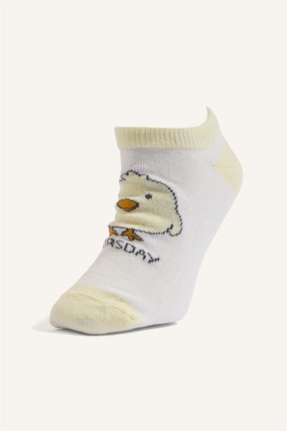 Hayvan Desenli 7'li Pamuklu Patik Çorap Kız Çocuk