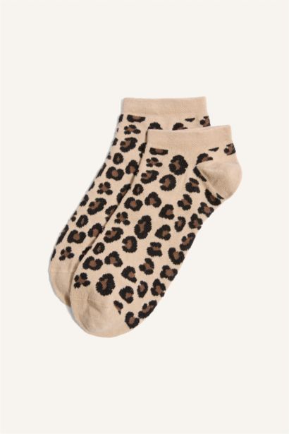 Kadın Hayvan Baskılı 5'li Pamuklu Patik Çorap