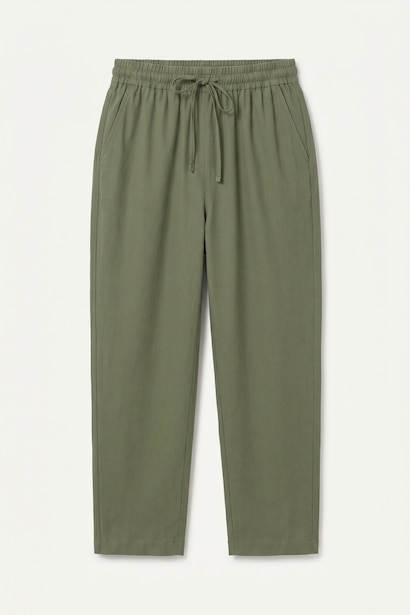 Breathable Relax Fit Elastic Waist Stretch Fabric Trousers