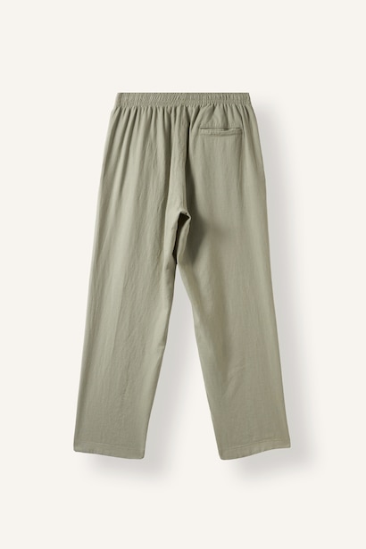 Breathable Relax Fit Elastic Waist Stretch Fabric Trousers
