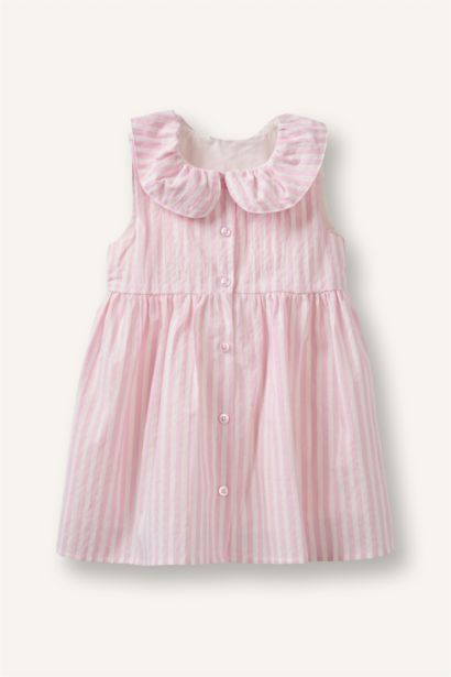 Baby Girl Striped Strappy Woven Dress