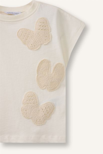 T-shirt en coton peigné imprimé 3D pour bébé fille