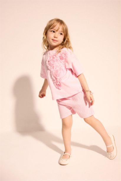 Baby Girl Paperbag Fit Normal Waist Shorts