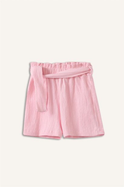Baby Girl Paperbag Fit Normal Waist Shorts