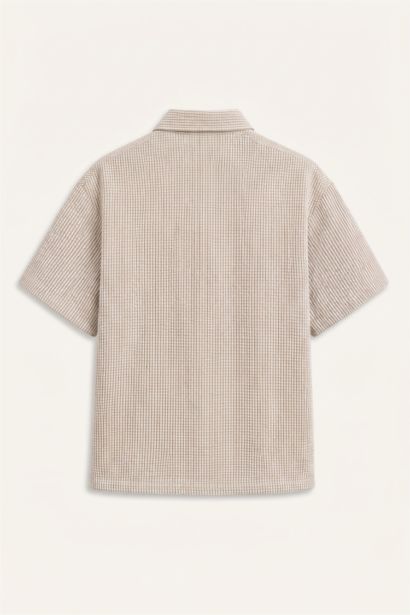 Boxy Fit Crinkle Short Sleeve Shirt
