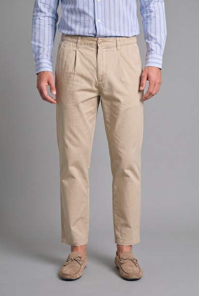 Ultra Soft Relax Fit Elastic Waist Pleated Trousers