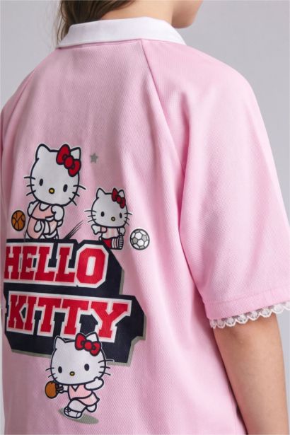 Hello Kitty Lisanslı Relaxed Fit Kısa Kollu Tişört Kız Çocuk