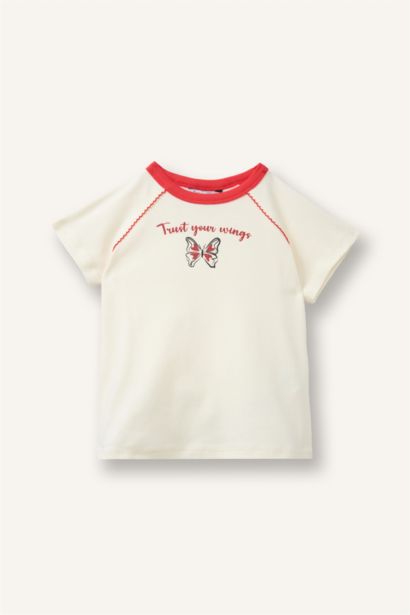 Kısa kollu Ribana Tişört Kız Bebek