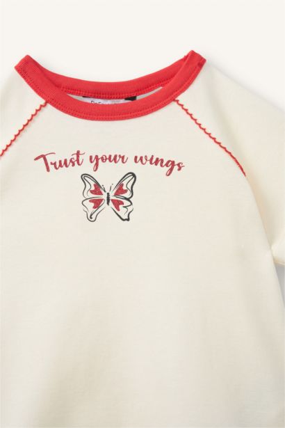 Kısa kollu Ribana Tişört Kız Bebek