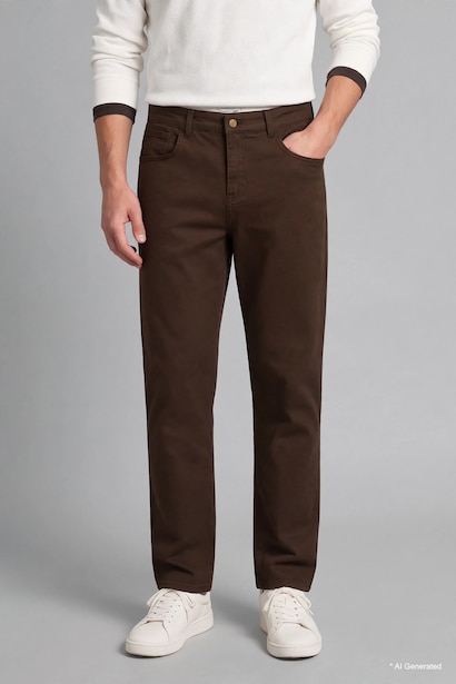 Regular Fit Normal Waist Straight Leg Trousers