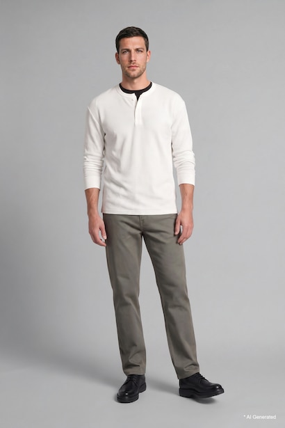 Regular Fit Normal Waist Straight Leg Trousers
