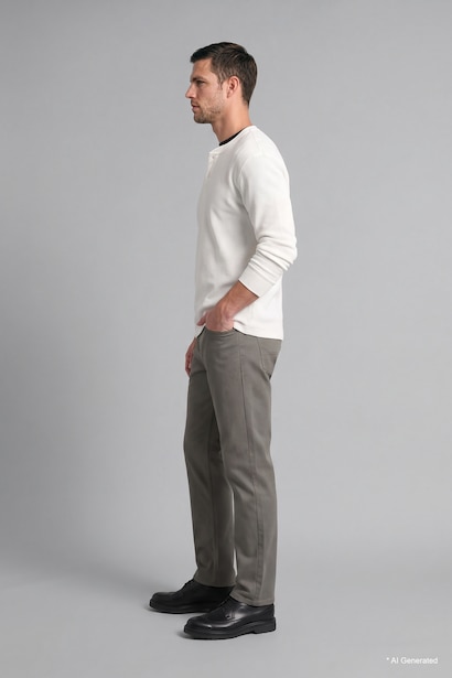 Regular Fit Normal Waist Straight Leg Trousers
