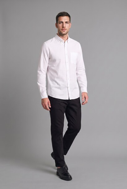 Regular Fit Linen Blended Long Sleeve Shirt