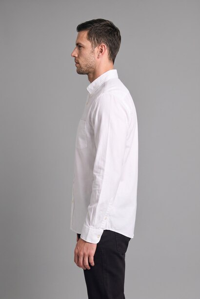Regular Fit Linen Blended Long Sleeve Shirt