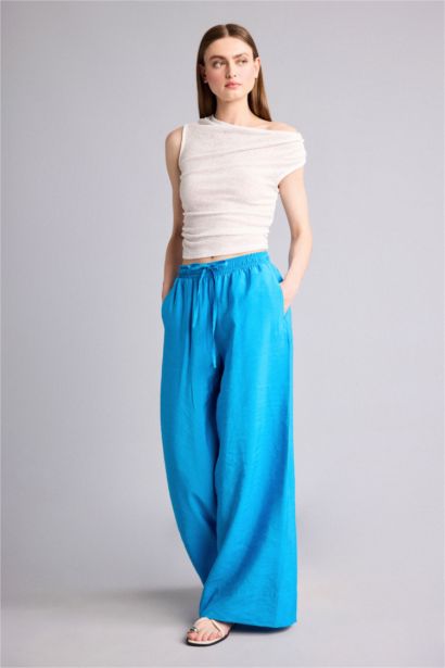 Normal Waist Wide Leg Trousers