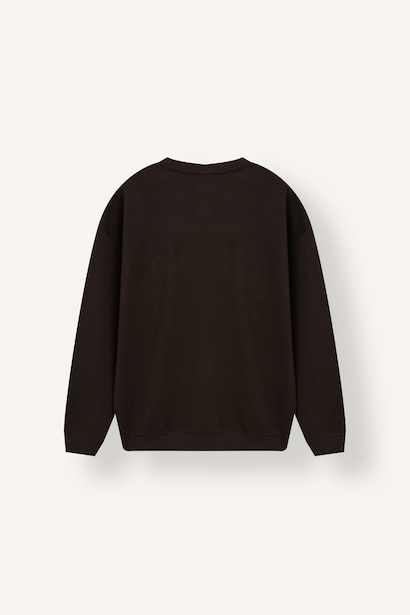 Boxy Fit Crew Neck Printed Sweatshirt