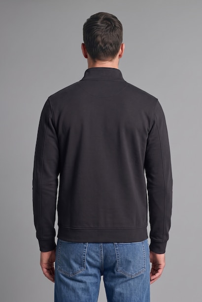 Regular Fit High Neck Zippered Cardigan