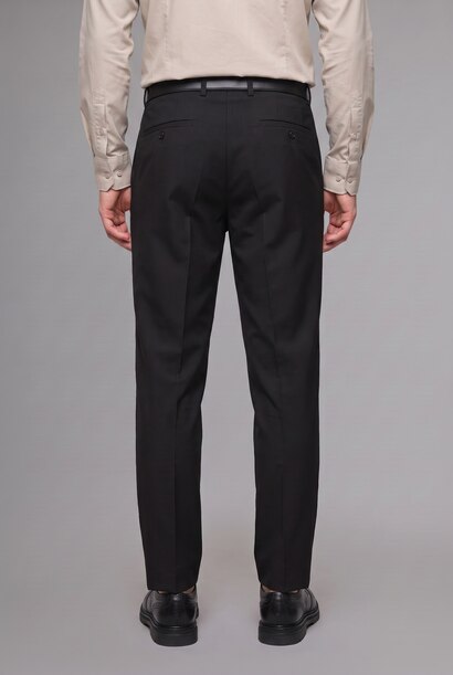 Baggy Fit Elastic Waist Straight Leg Basic Trousers