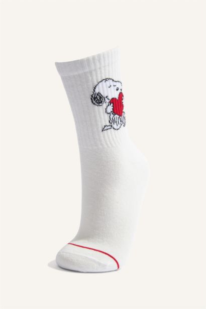 Snoopy Lisanslı Pamuklu 3'Lü Çorap
