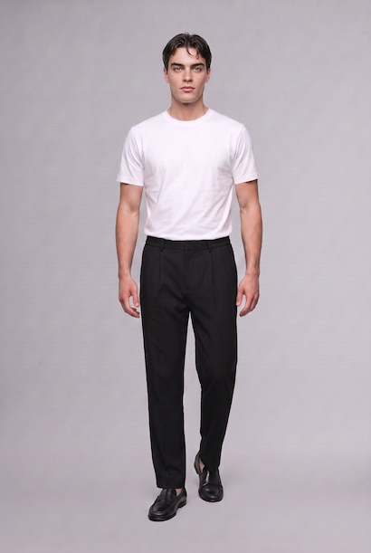 Pileli Wide Leg Pantolon