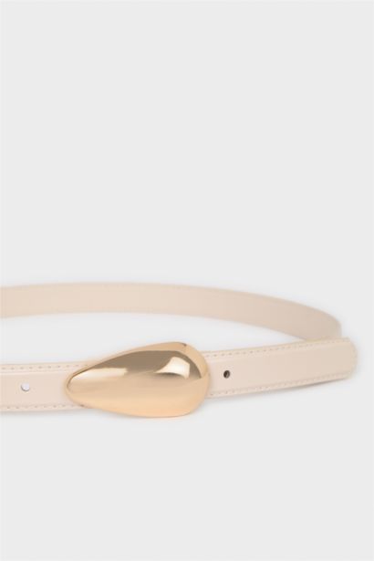 Kadın Dikdörtgen Toka Suni Deri Günlük Kemer