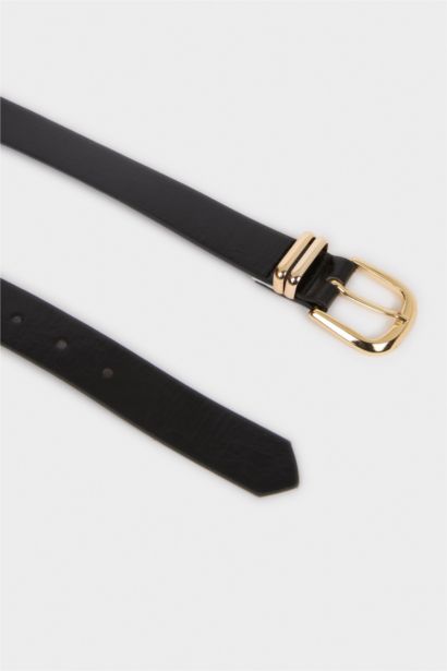 Kadın Dikdörtgen Toka Suni Deri Günlük Kemer