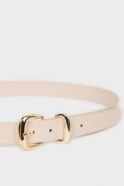 Kadın Dikdörtgen Toka Suni Deri Günlük Kemer