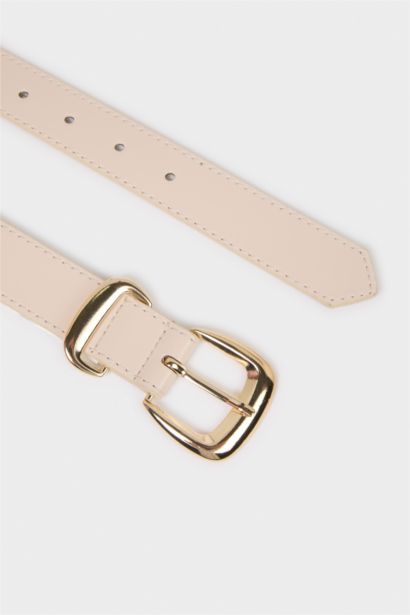 Kadın Dikdörtgen Toka Suni Deri Günlük Kemer