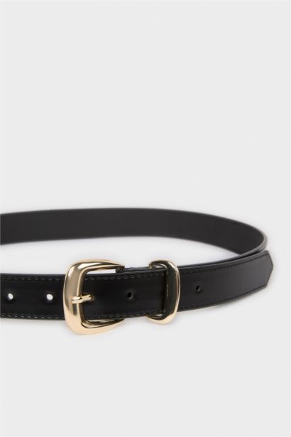 Kadın Dikdörtgen Toka Suni Deri Günlük Kemer