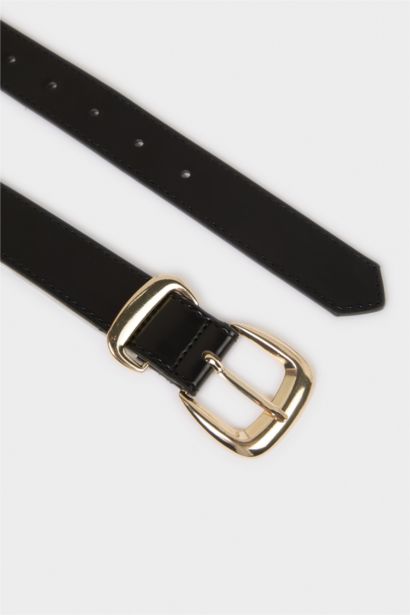 Kadın Dikdörtgen Toka Suni Deri Günlük Kemer