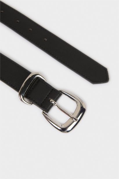 Kadın Dikdörtgen Toka Suni Deri Günlük Kemer