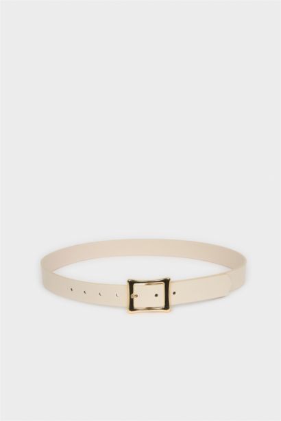 Kadın Dikdörtgen Toka Suni Deri Günlük Kemer