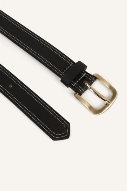 Kadın Dikdörtgen Toka Suni Deri Günlük Kemer