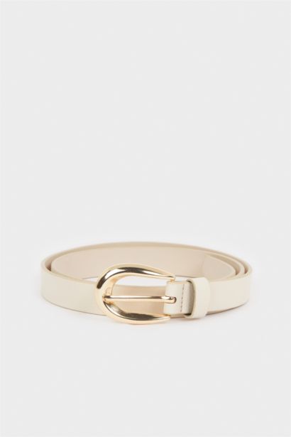 Kadın Oval Toka Suni Deri Günlük Kemer