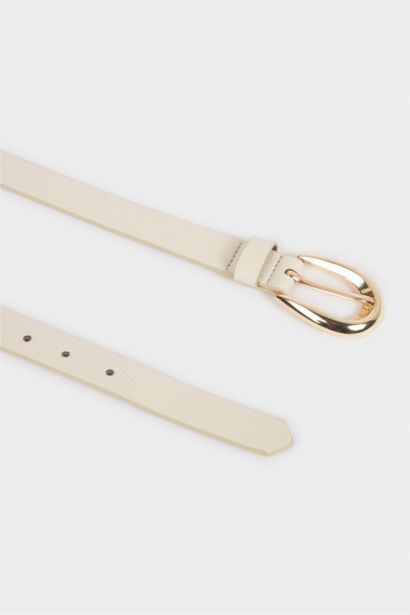 Kadın Oval Toka Suni Deri Günlük Kemer