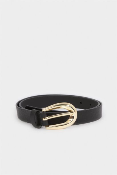 Kadın Oval Toka Suni Deri Günlük Kemer