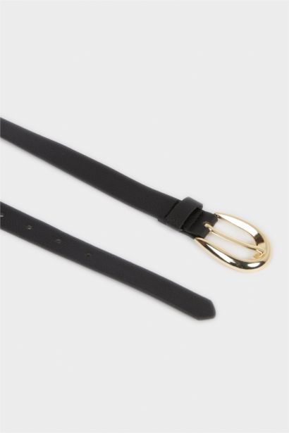 Kadın Oval Toka Suni Deri Günlük Kemer