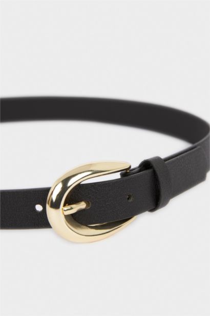 Kadın Oval Toka Suni Deri Günlük Kemer